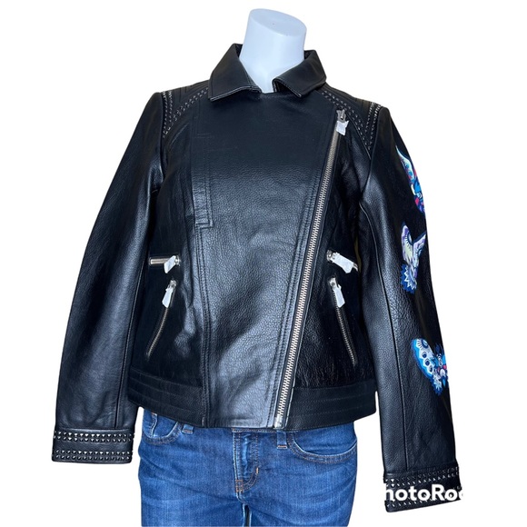 Zadig & Voltaire Kawai Cuir Paint 100% Cow Leather Jacket Sz L NWT - Picture 3 of 13